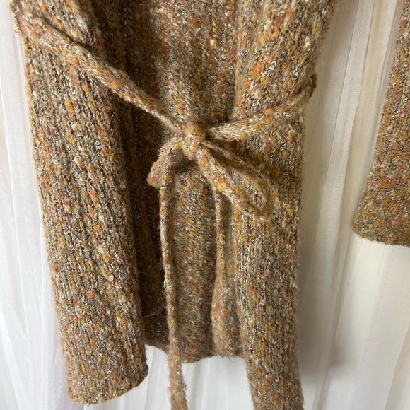 Free People Textured Bohemian Knit Cardigan w/ Tie Front - size medium - Picture 3 of 5